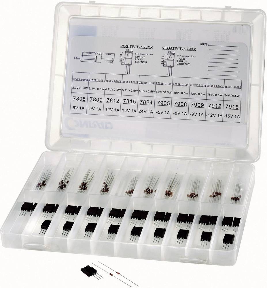 TRU Components Dioden-/Spannungsregler-Sortiment 130St.