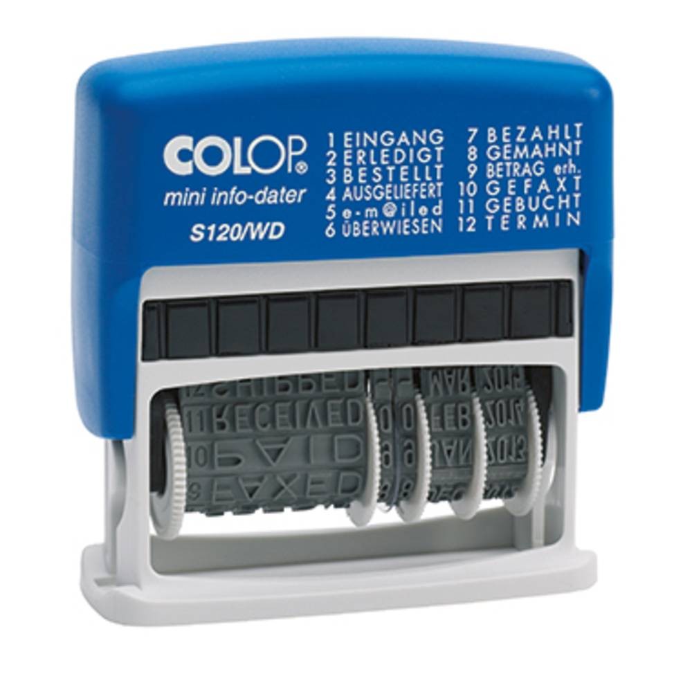 Colop S 120/WD Self-Inking Text/Date stamp - Colop S 120/WD, Self-