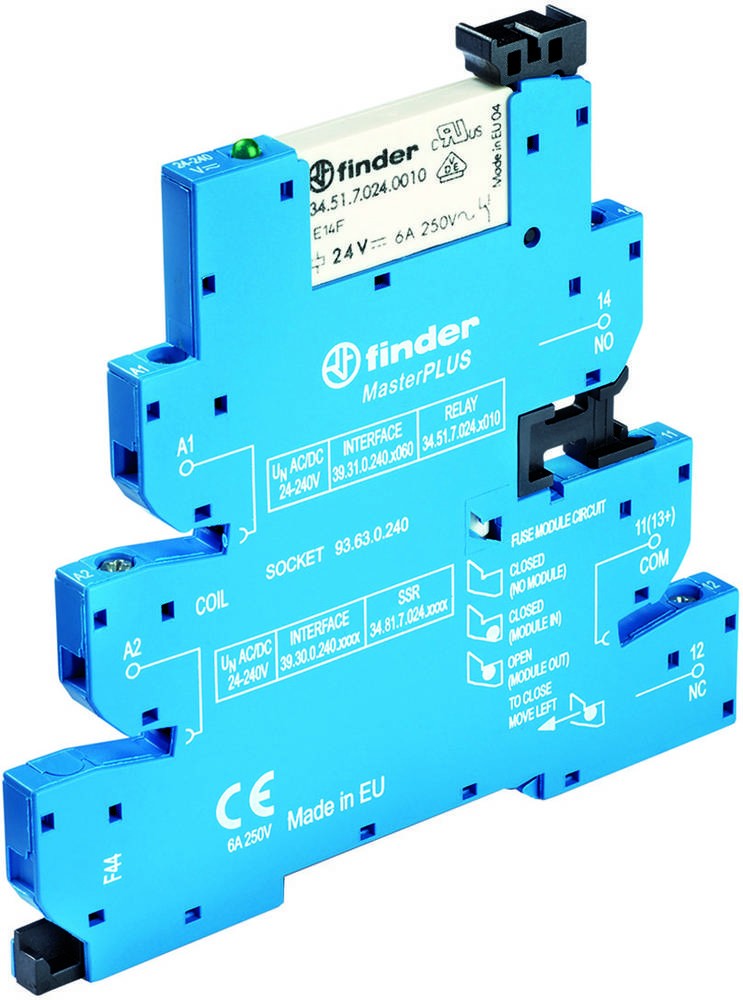 Finder 39.31.0.240.0060 Koppelrelais 240 V/DC, 240 V/AC 6A 1 Wechsler