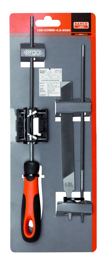 Bahco 168-COMBI-5.5-6924 Kettensägefeile-Set, Ergo-Heft, 200mm Ø 5,