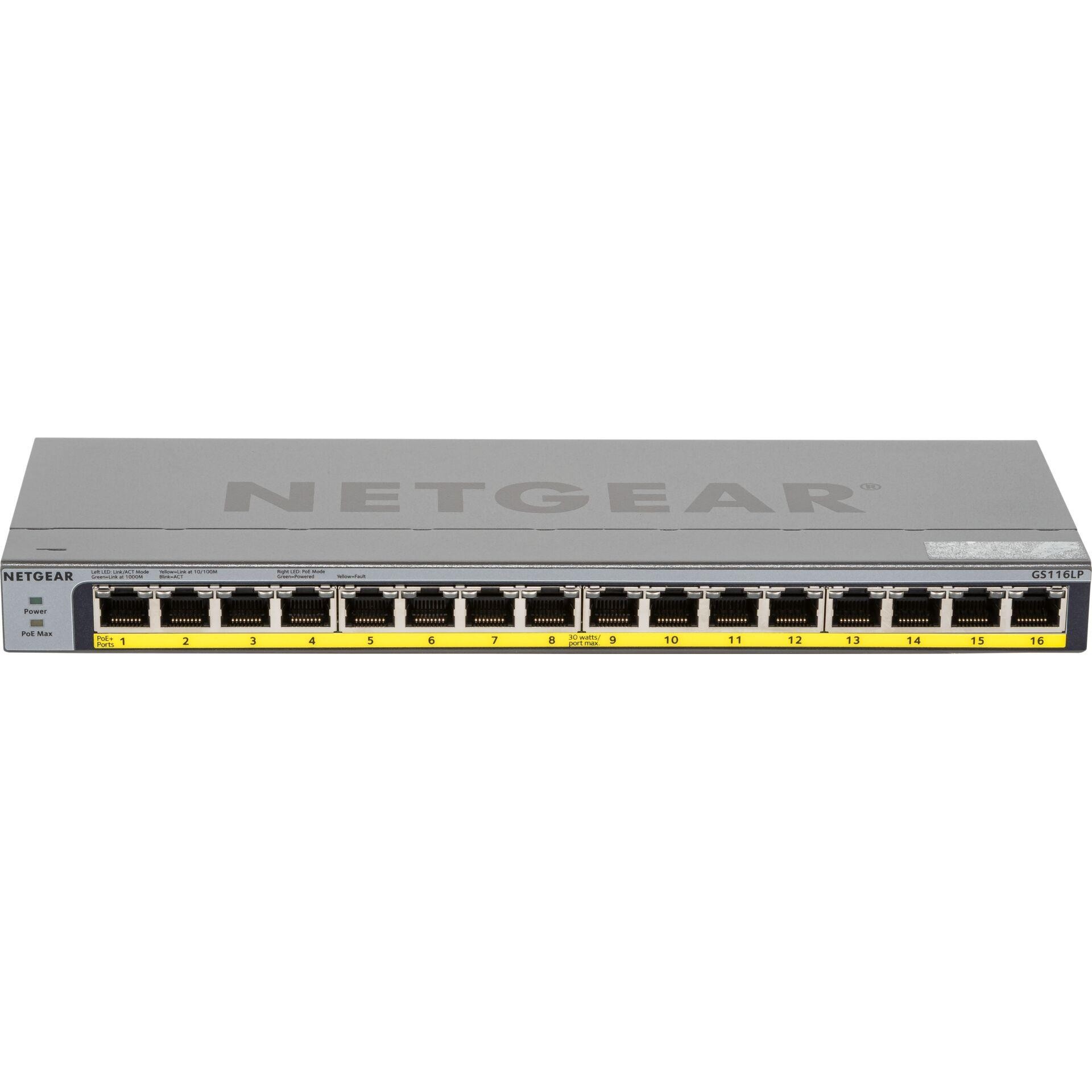 NETGEAR GS116LP Unmanaged Gigabit Ethernet (10/100/1000) Power over