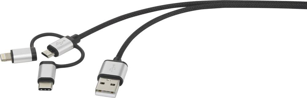 Renkforce RF-3335106 cavo USB USB 2.0 0,25 m USB A USB C/Micro-USB B/