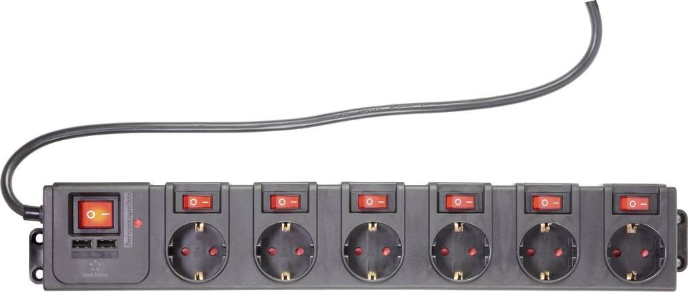 Renkforce RF-3313344 protezione sovratensione-presa multipla nero