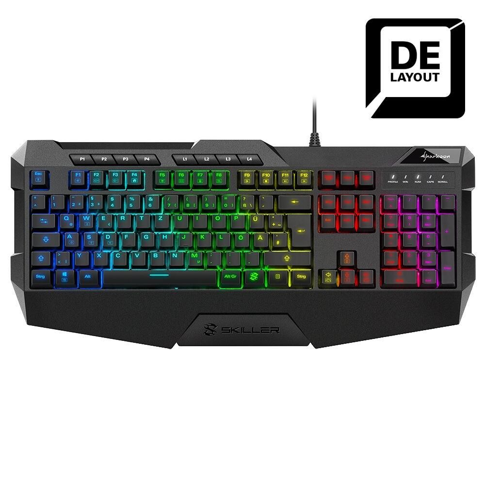 Sharkoon Skiller SGK4 Gaming Keyboard QWERTZ wired rubberdome black