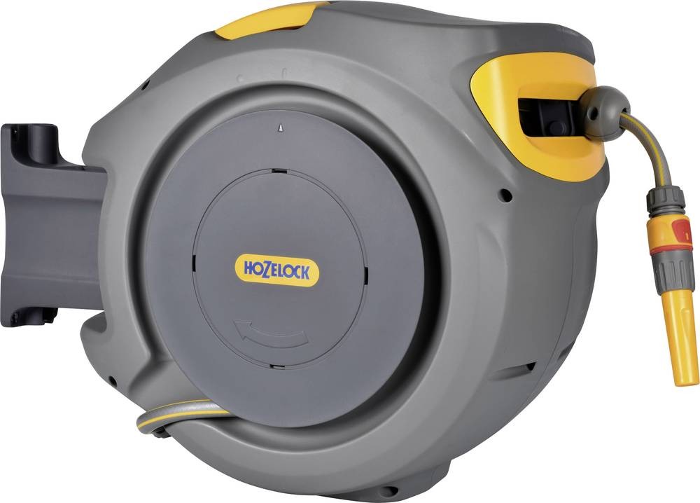 Hozelock 2403 0000 Auto Reel with 30m garden water hose, yellow grey