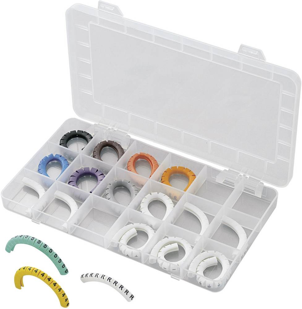 TRU Components ECMKS-1 Kennzeichnungsclip Aufdruck 0 - 9, L, N, R, S,