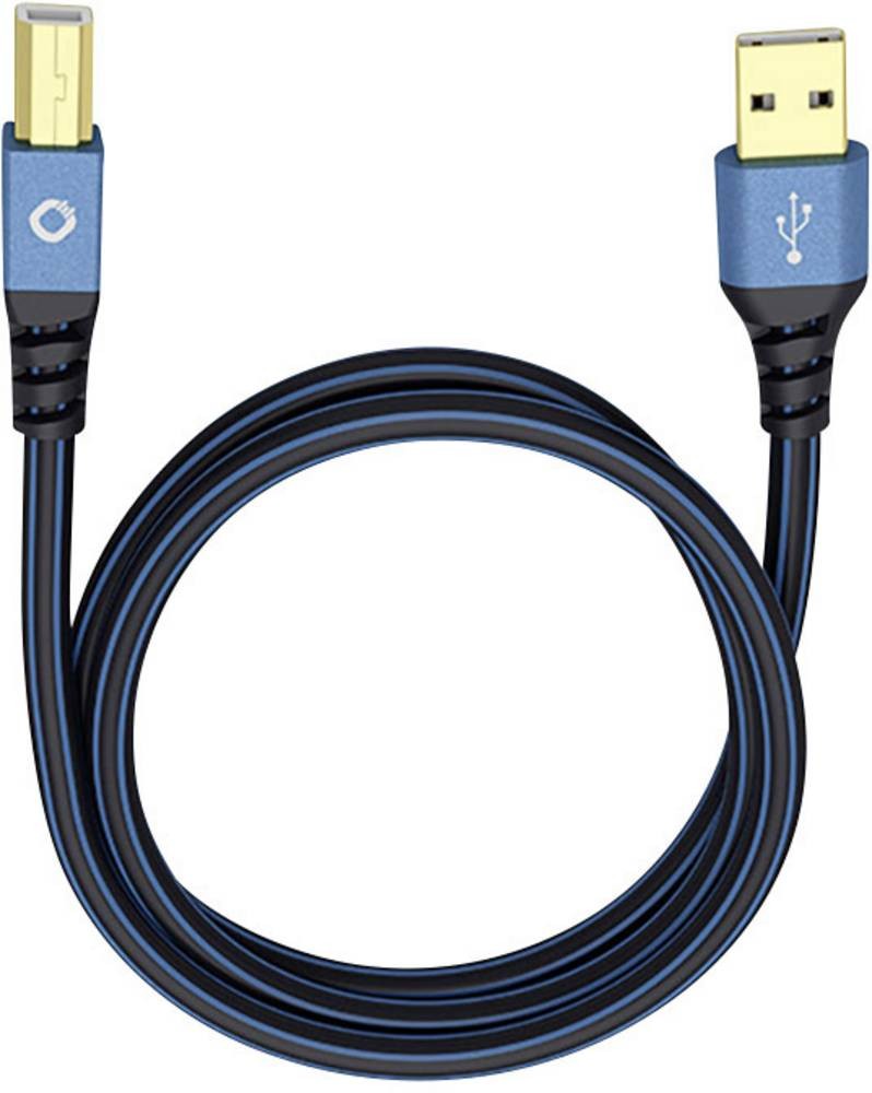 Oehlbach USB-Kabel USB 2.0 USB-A Stecker, USB-B Stecker 1.00m Blau