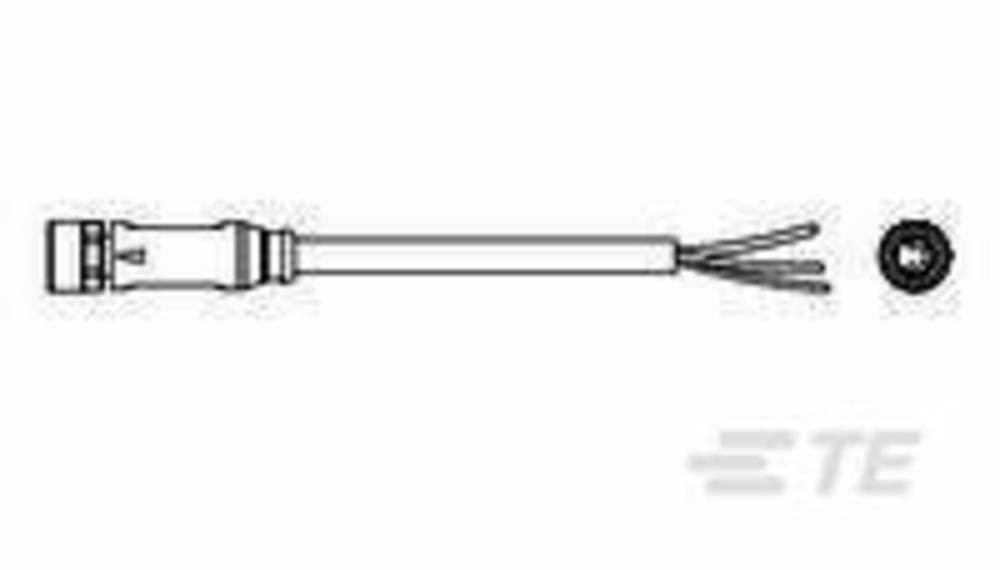 TE Connectivity Straight Female 4 way M8 to Unterminated Sensor
