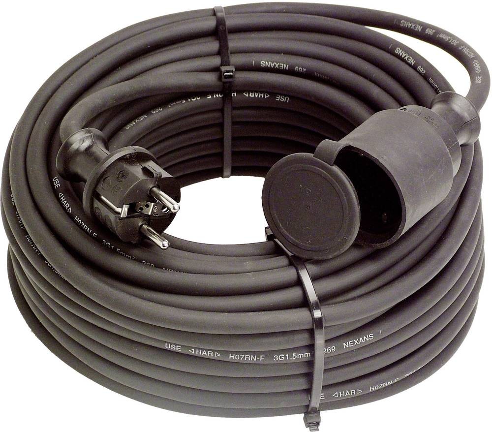 AS Schwabe 60335 Strom Verlängerungskabel Schwarz 15.00 m H07RN-F 3G