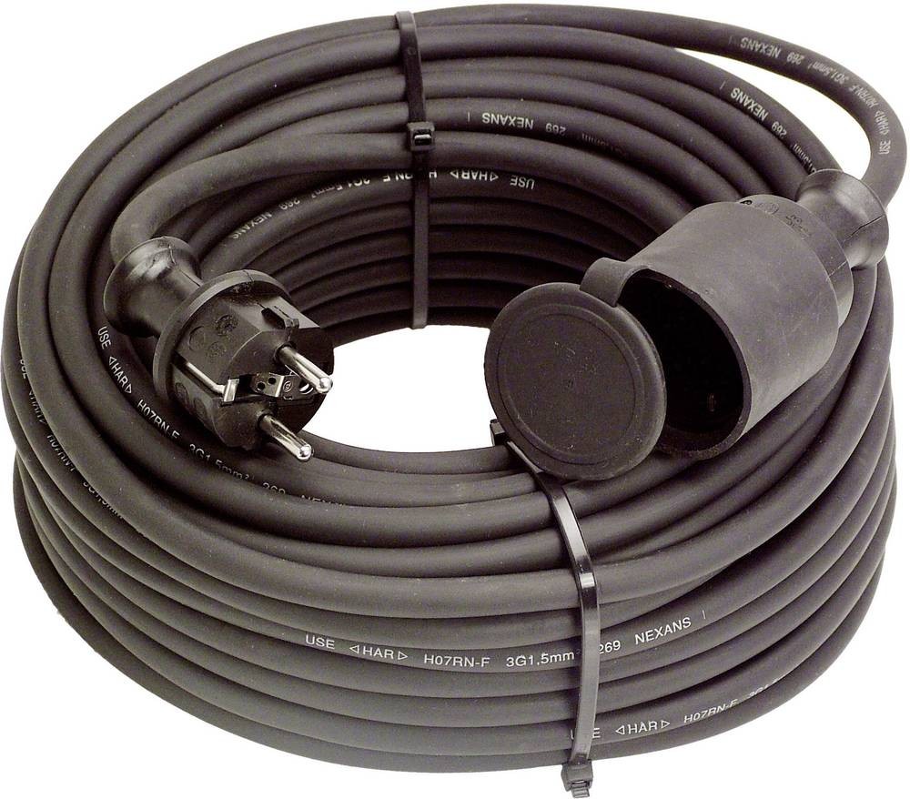 AS Schwabe 60371 Strom extension cable black 10.00 m H07RN-F 3G 1,5