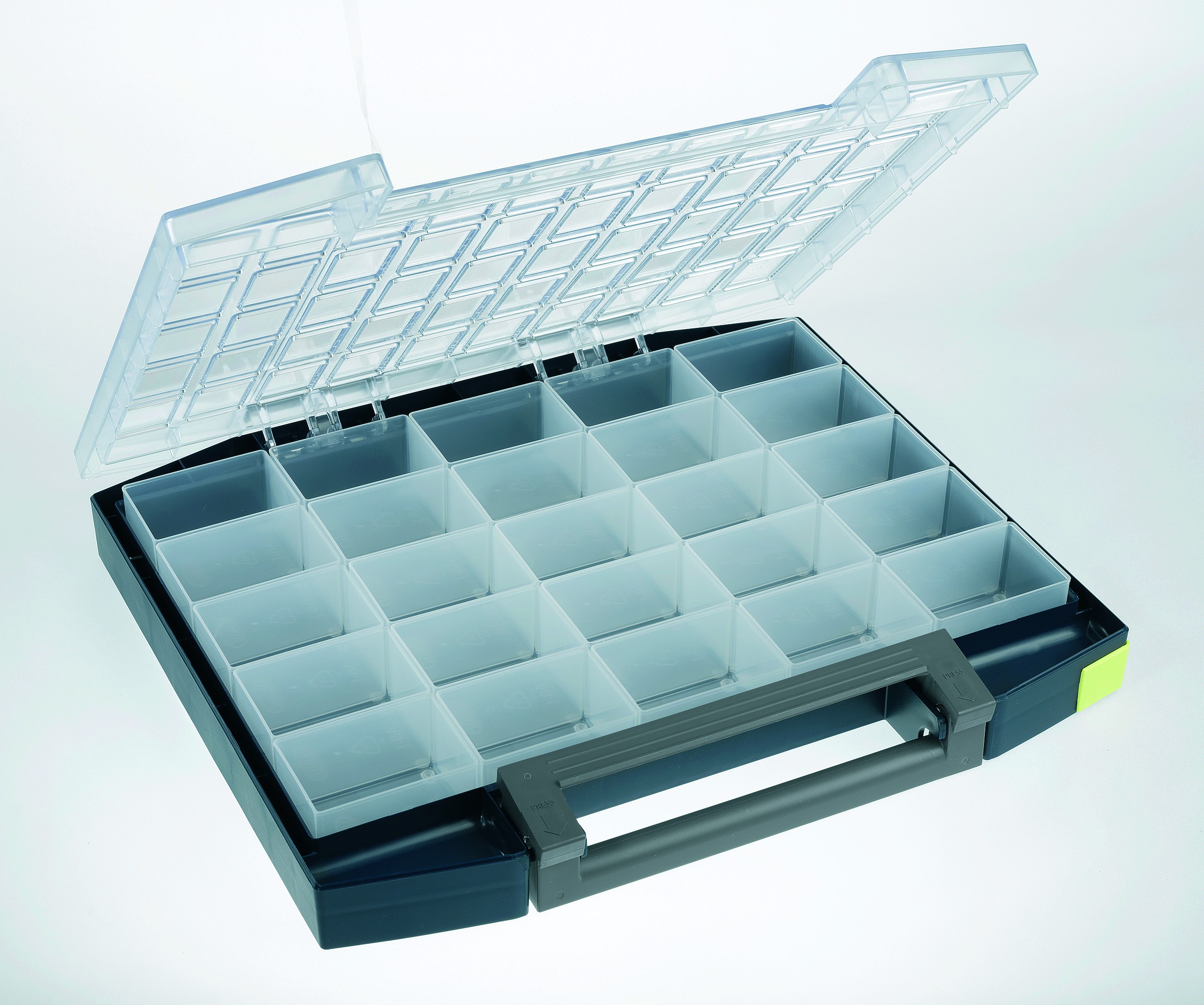 Sortimentssuitcase boxxser B421xT361xH55mm 25 Fächer m.Profilraster