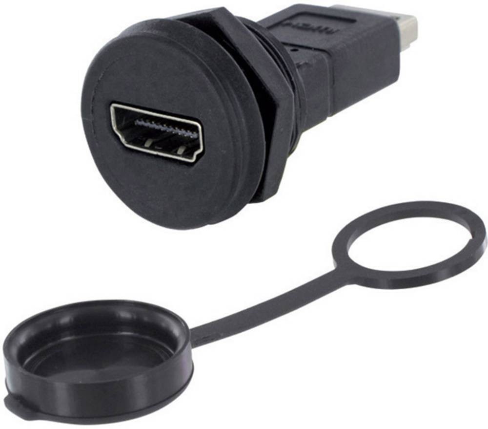 Encitech 1310-1033-01 HDMI-adaptor Adapter, Einbau Polzahl: 19 black