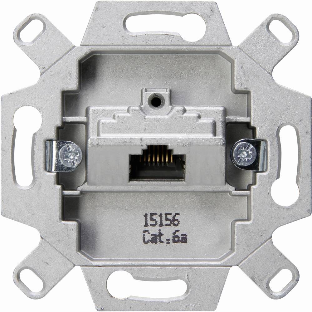 Kopp 1 pezzo Einsatz retedose, UAE-/IAE-/ISDN-Steckdose alluminio
