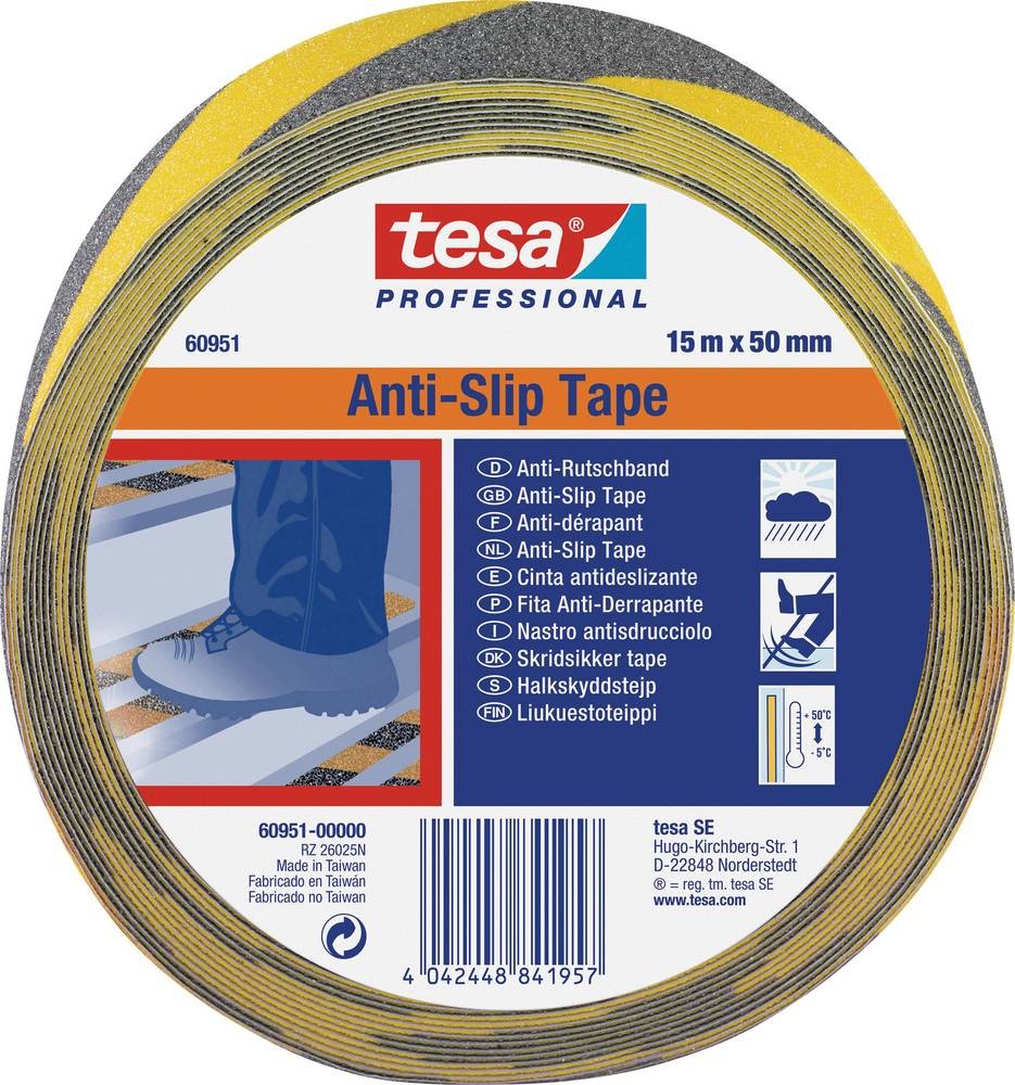 Tesa 60951-00000-00 Anti-Rutschband tesa Professional noir, jaune (