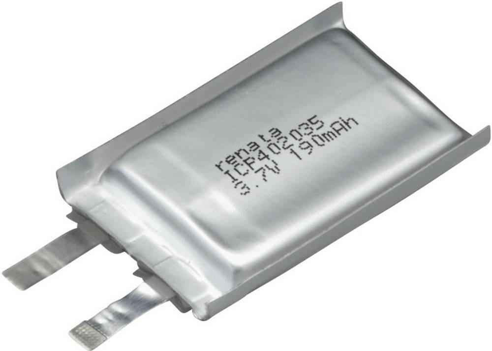 Renata ICP402035 Spezial-Akku Prismatisch Flachstecker LiPo 3.7V 195