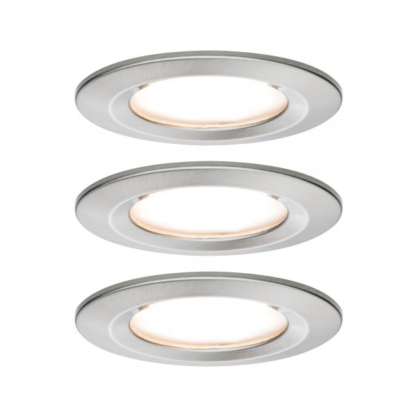 Paulmann Nova Bad-Einbauleuchte 3er Set LED LED 18W IP44 Eisen (gebü