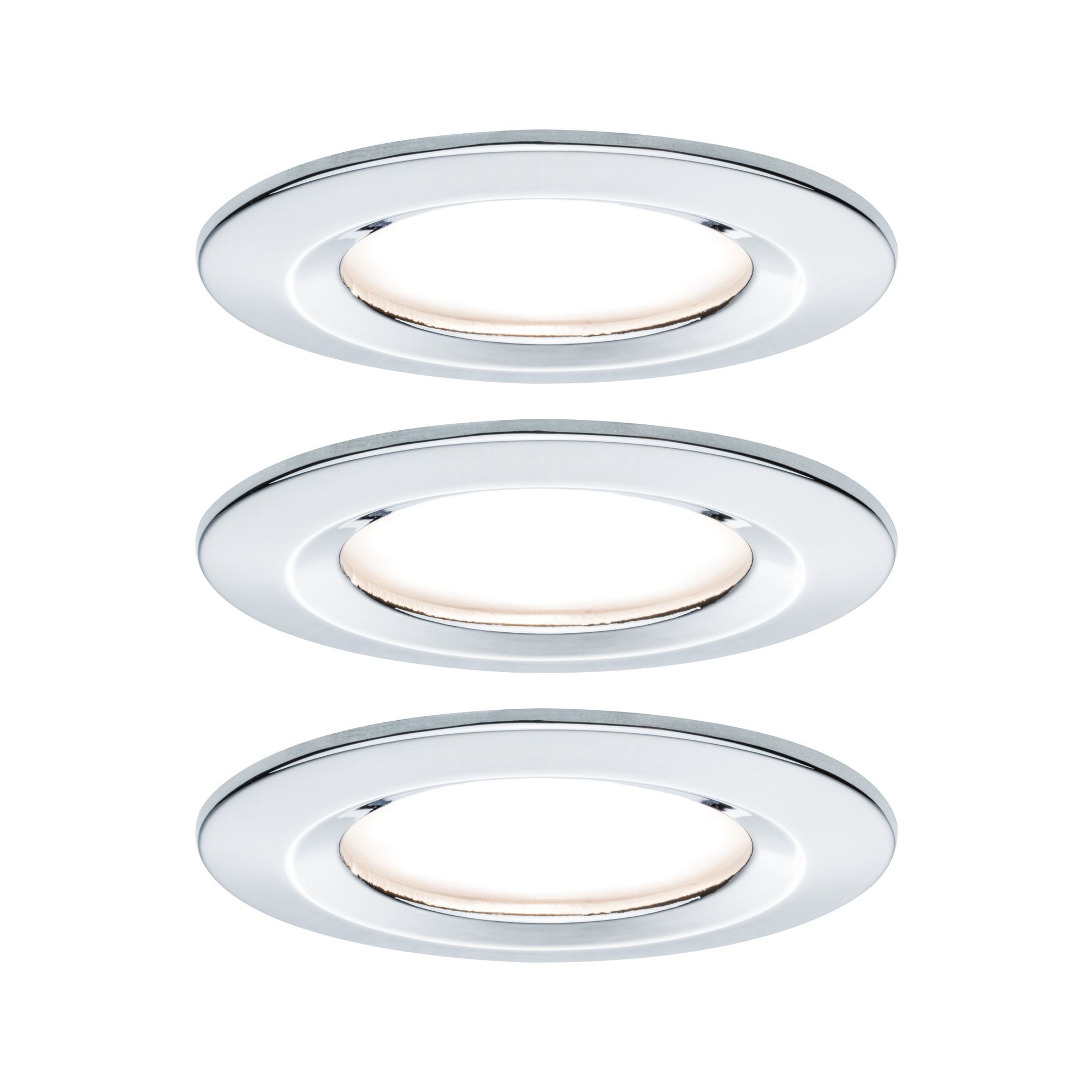 Paulmann Nova Bad-Einbauleuchte 3er Set LED LED 18W IP44 Chrom (glä
