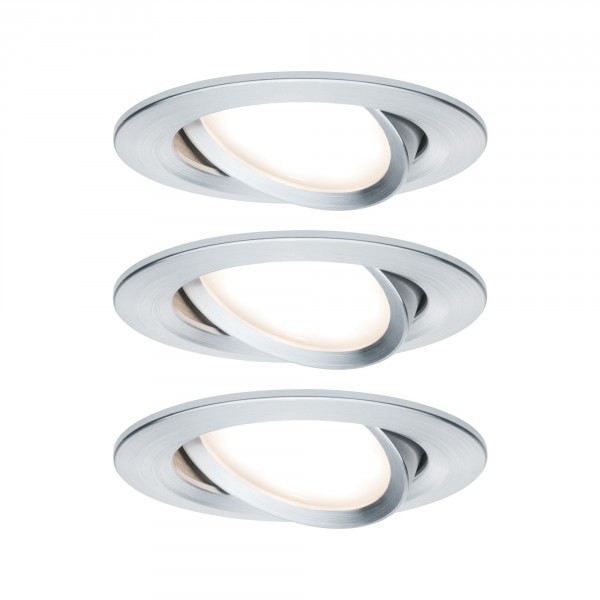 Paulmann 93487 Nova Einbauleuchte 3er Set LED LED 18W Aluminium (