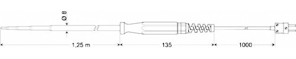 Greisinger GKF 125 Einstechfühler -65 jusque 200°C Fühler-Typ K