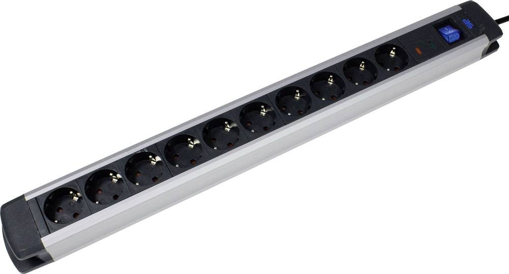 AS Schwabe 18360 overvoltage protection-power strip black, silver