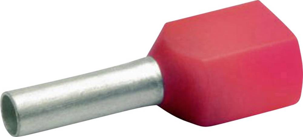Klauke 8718 Zwillings-Aderendhülse 1mm² Teilisoliert Rot 1000St.