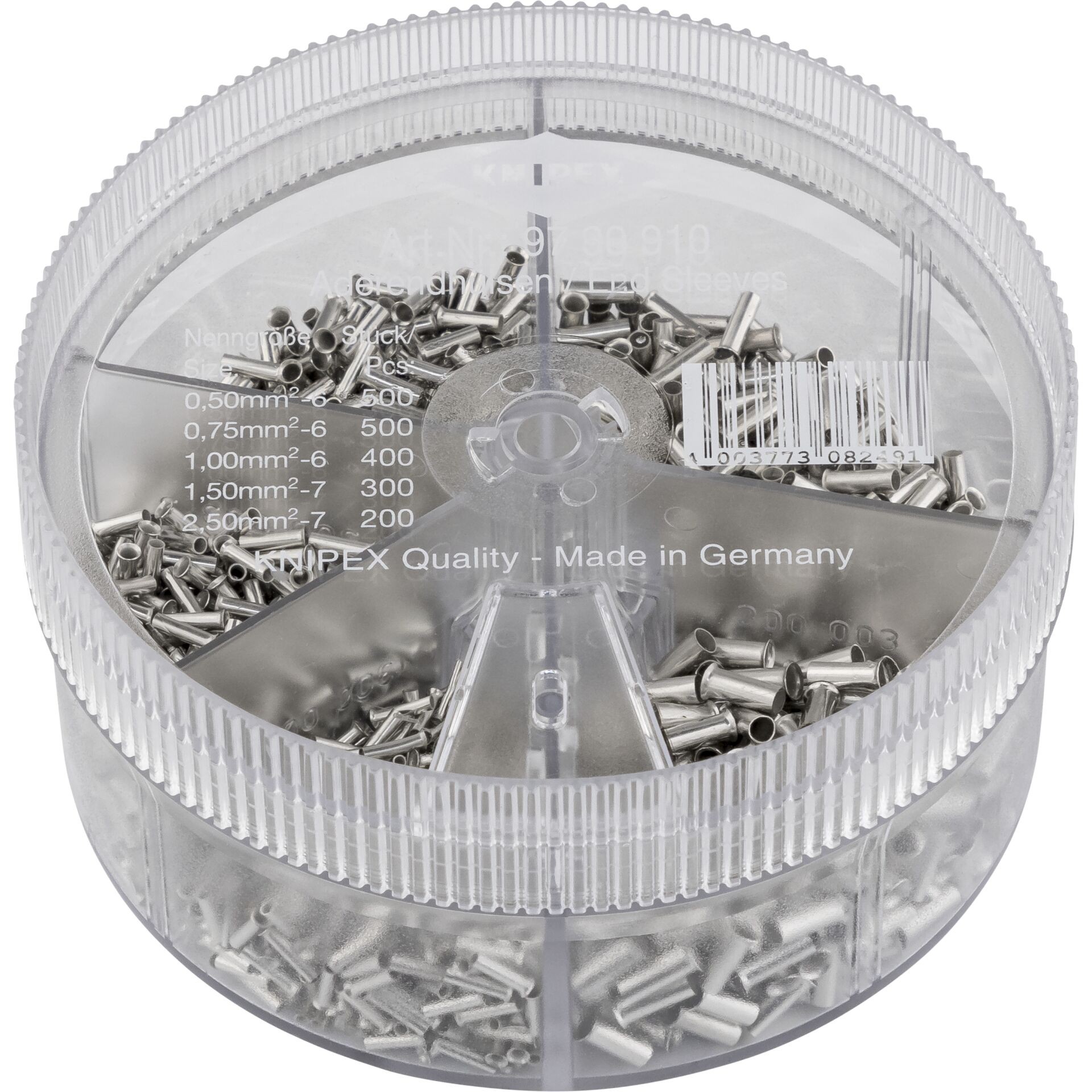 Knipex 97 99 910 Aderendhülsen-Sortiment 0.5 mm², 0.75 mm², 1 mm²,
