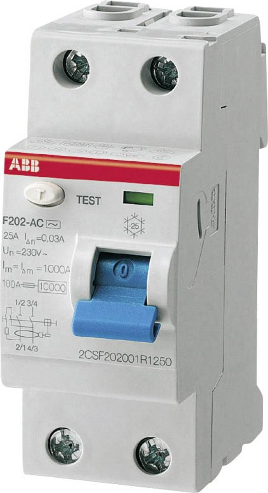 ABB 2CSF202101R1250 FI-Schutzschalter A 2polig 25A 0.03A 230V