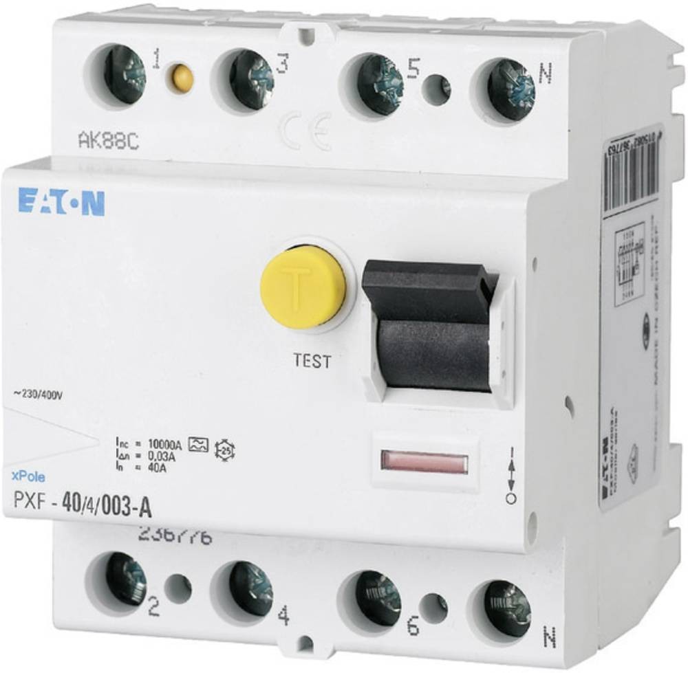Eaton 236804 PXF-63/4/03-A FI-Schutzschalter A 4polig 63A 0.3A 400 V/