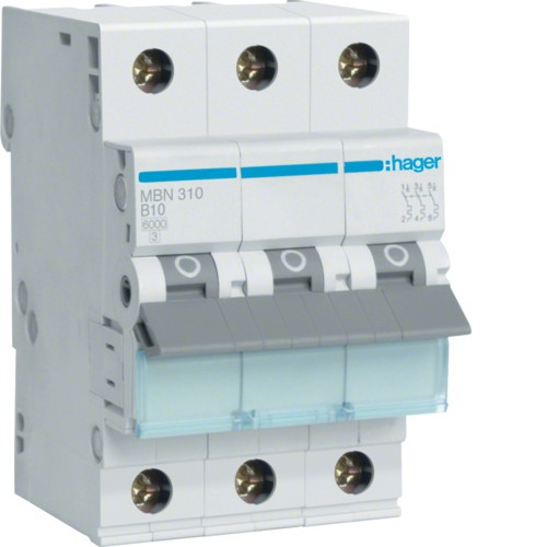 Hager MBN310 3P interruttore elettrico - Hager MBN310, 50/60 Hz, 10 A