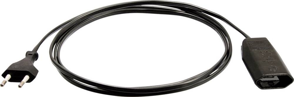AS Schwabe 50132 Strom extension cable 2.5A black 3.00m H03VVH2-F 2X