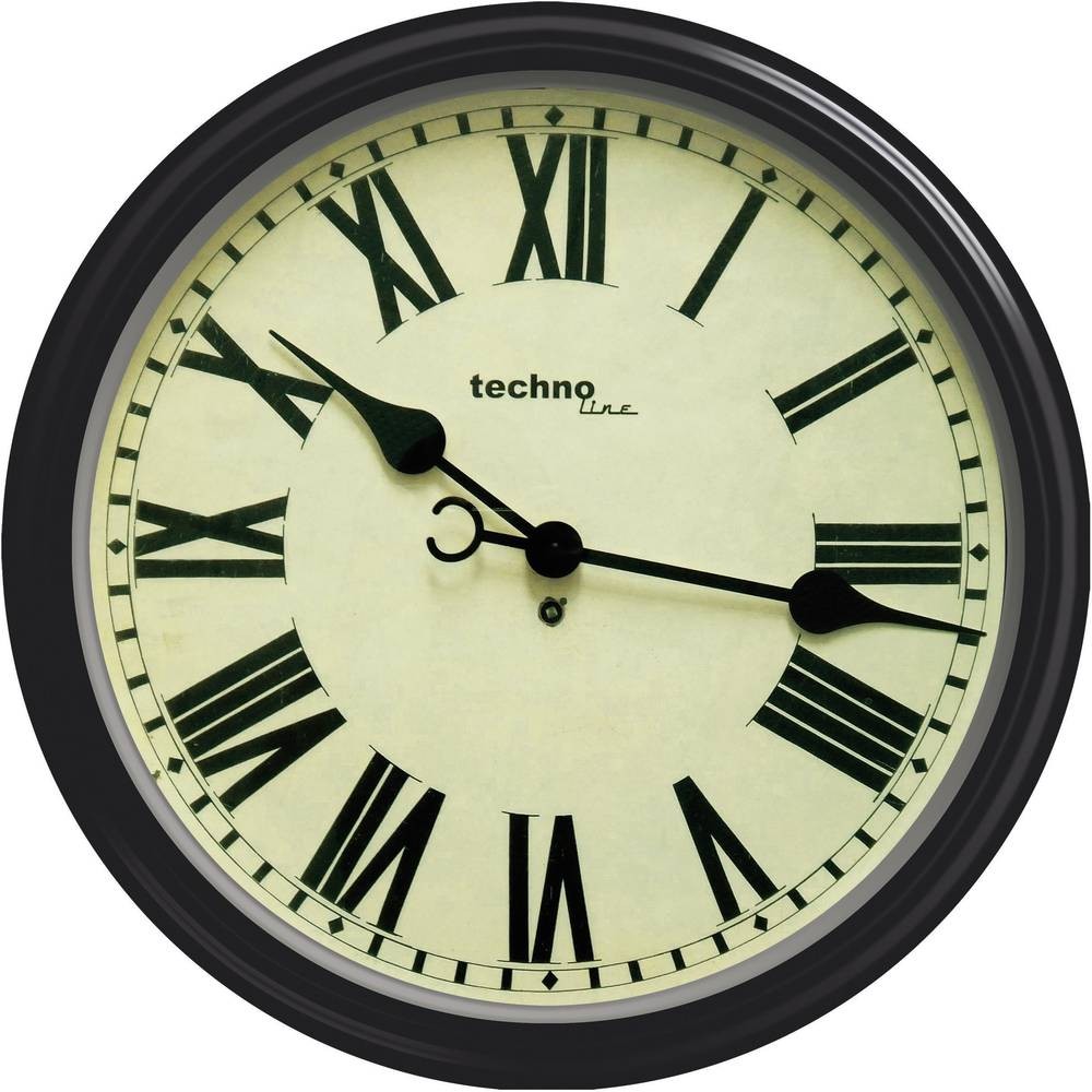 Techno Line WT 7050 Quarz orologio a parete 50cm x 13cm nero
