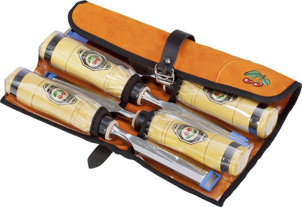 Zimmermannsbeitelsatz 4-tlg., in Velourleather case Kirschen 1958000