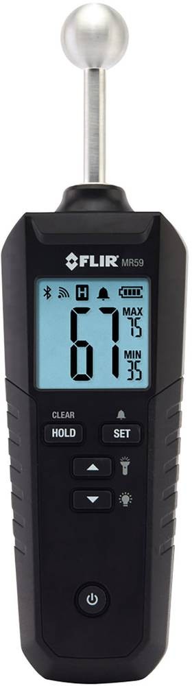 FLIR Moisture Meter, 100 % RH Max, Backlit LCD Display, Battery-
