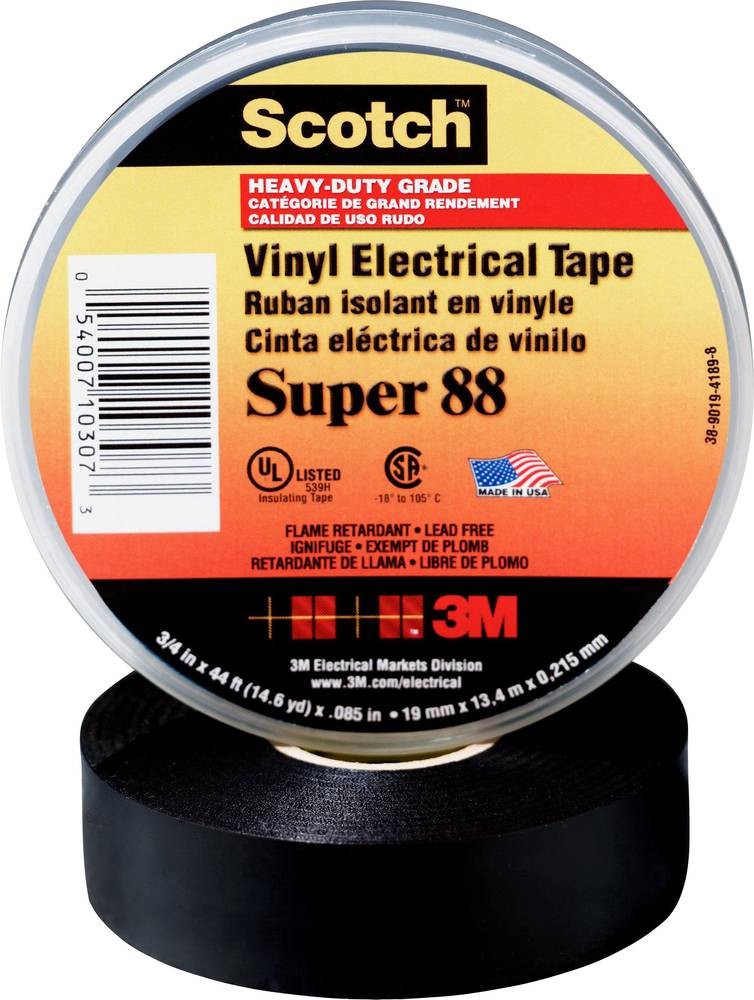Scotch SUPER88-38X33 insulating tape Scotch black (L x B) 33 m x 38