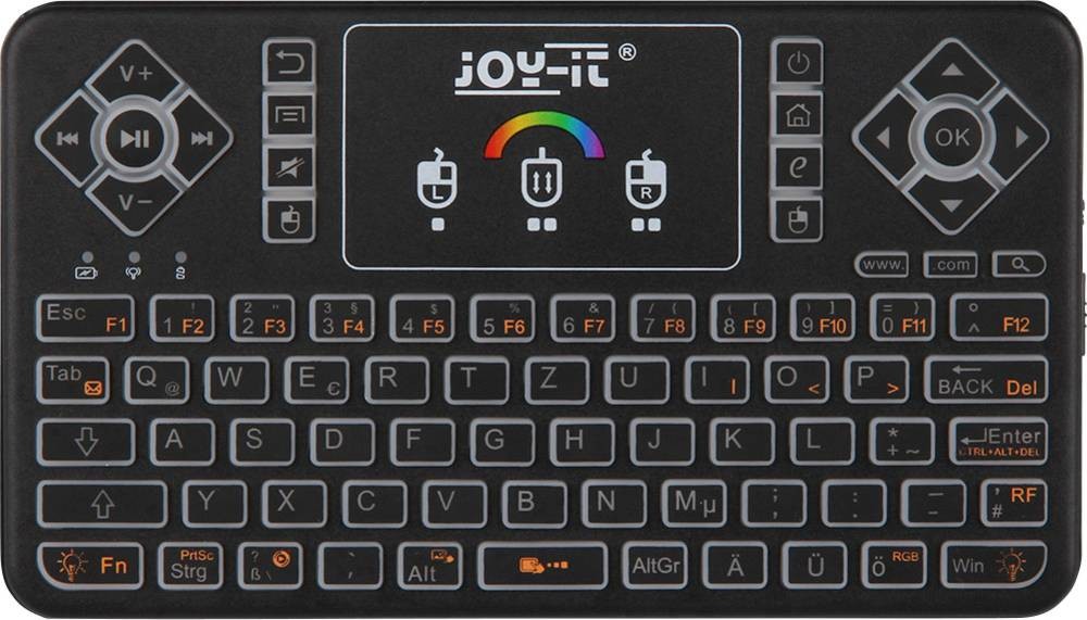 Joy-it TASTAMINI01 Funk Tastatur Deutsch, QWERTZ Schwarz Integriertes