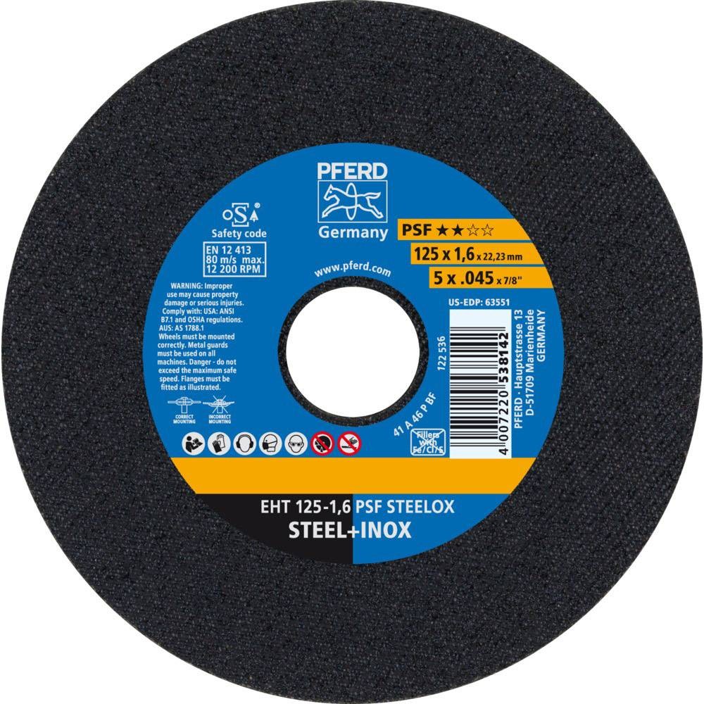 Trennscheibe PSF STEELOX D125x1,6mm ger.INOX Bohr.22,23mm PFERD
