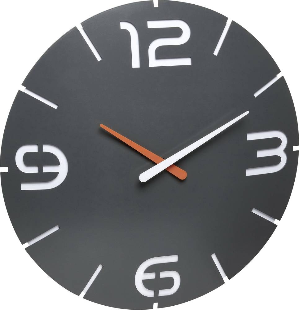 TFA Dostmann 60.3536.10 Funk Wanduhr 35cm x 35mm Anthrazit