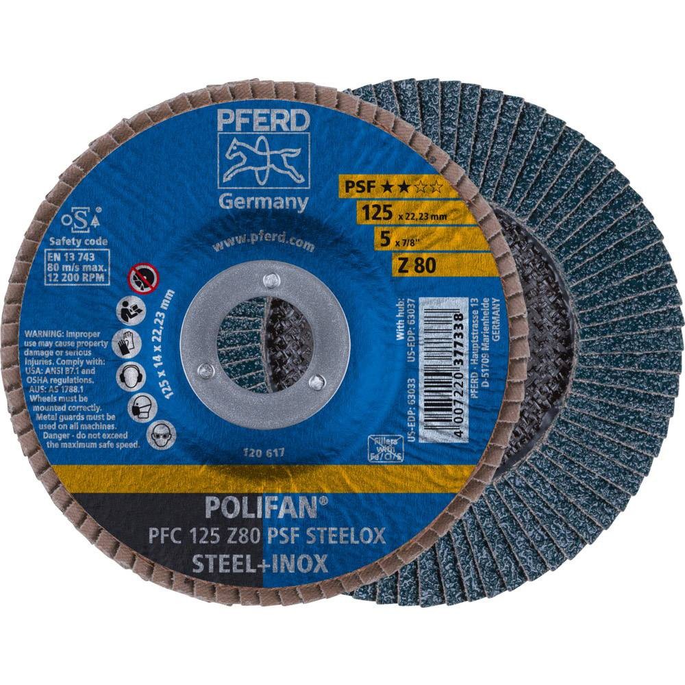 Fächerscheibe POLIFAN Z PSF STEELOX D.125mm K.80 kon.STA/INOX ZK