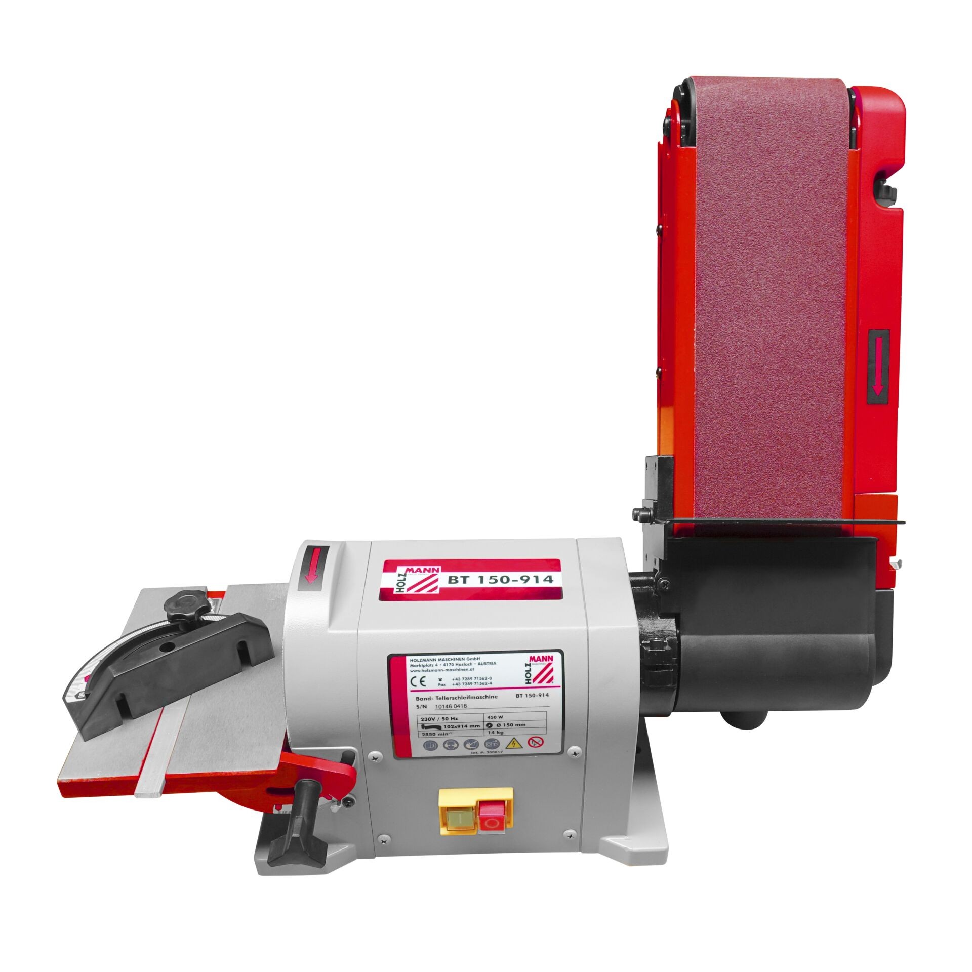 Holzmann Maschinen BT150-914_230V Band- und Tellerschleifer 450W 15cm