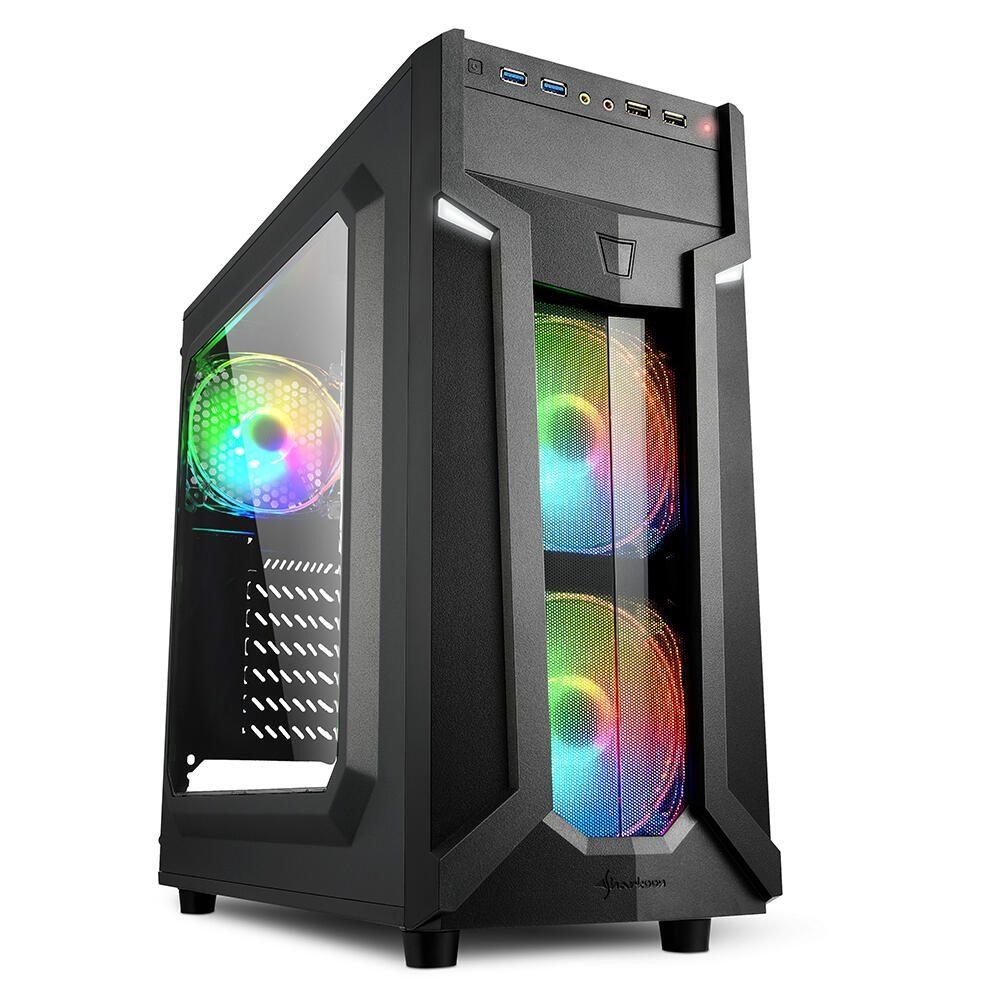 Sharkoon VG6-W RGB Midi Tower Black - Sharkoon VG6-W RGB, Midi Tower,