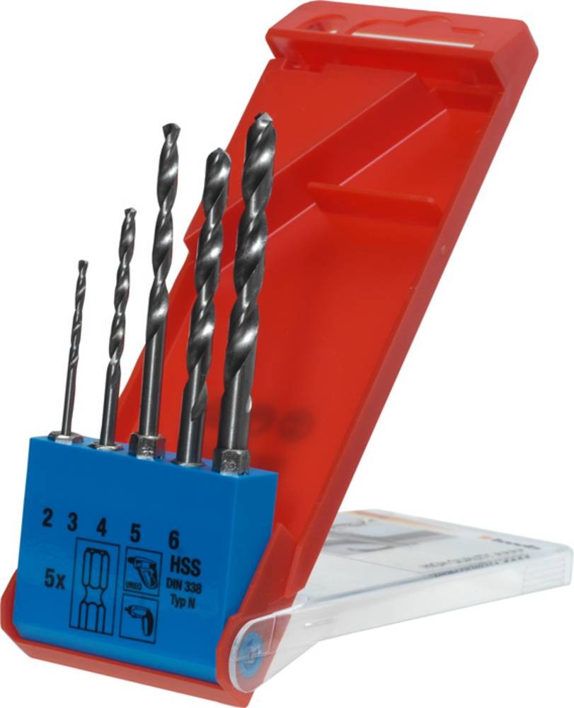 Kwb 421140 HSS Metall-Spiralbohrer-Set 5teilig 2 mm, 3 mm, 4 mm, 5 mm,