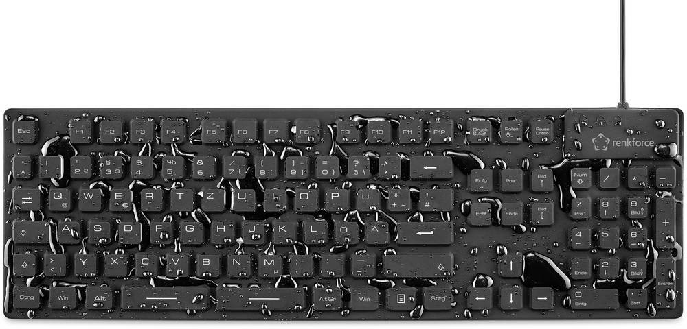 Renkforce RF-3561816 USB Tastatur Deutsch, QWERTZ Schwarz