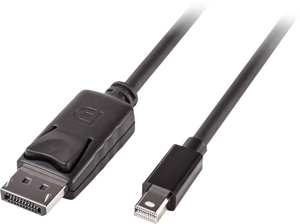 Lindy 2m Mini DisplayPort Male to DisplayPort Male, Black - Lindy 2m