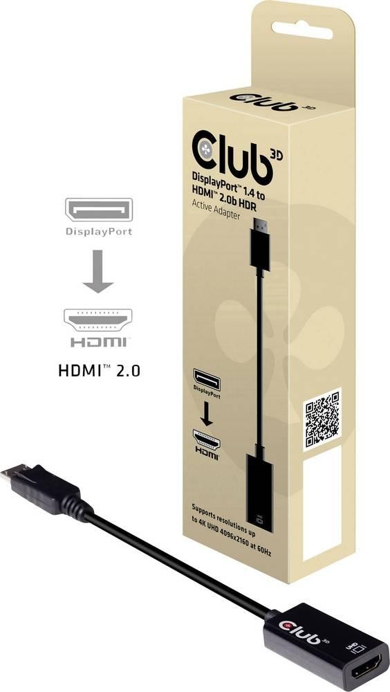 CLUB3D DisplayPort 1.4 a HDMI 2.0b HDR Adpatador Activo - CLUB3D