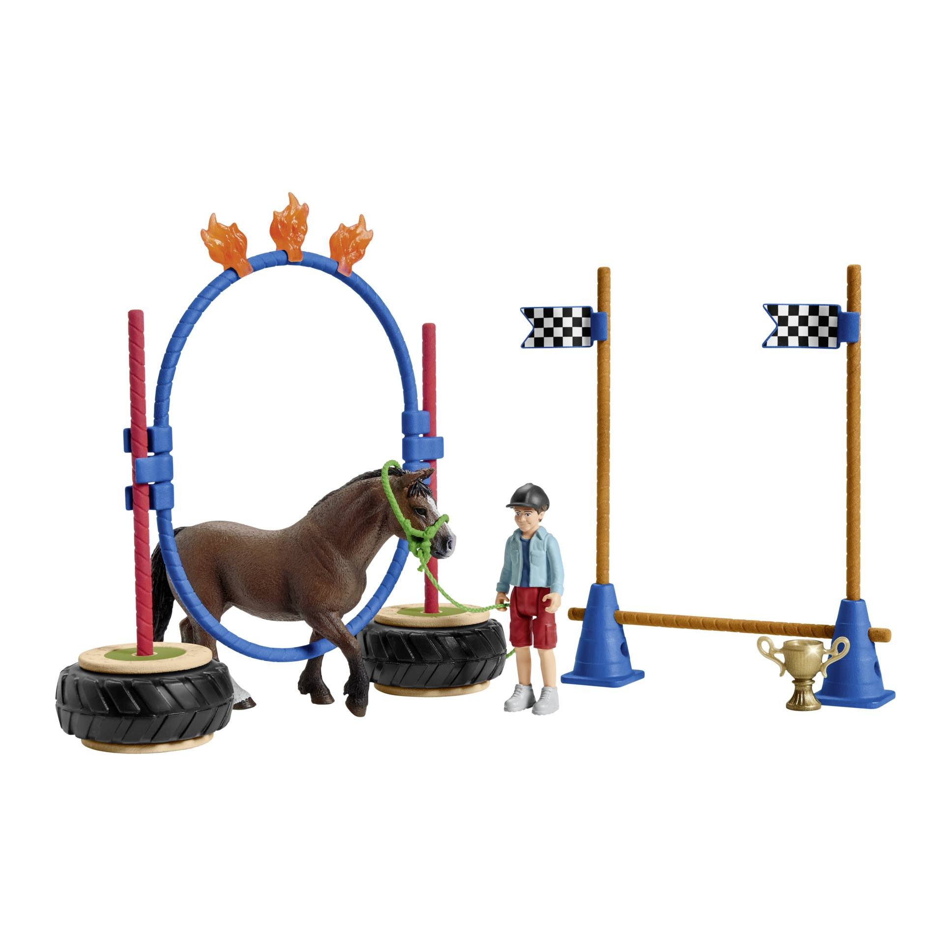 Schleich Spielfiguren-Set Farm World Pony Agility Rennen 42482