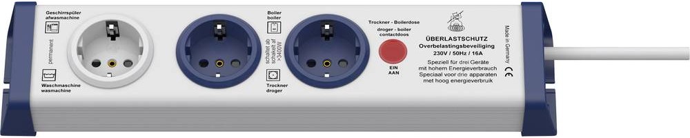 InterBär 8110-002.01 Steckdosenleiste 3fach Weiß, Blau