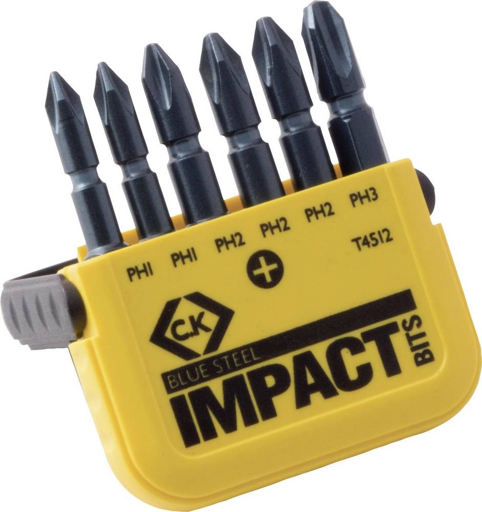 C.K T4512 Bit-Set 6teilig Kreuzschlitz Phillips Torsion Control