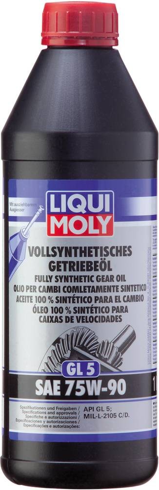 1414 Liqui Moly Vollsynthetisches Getriebeöl (GL5) SAE 75W-90 1 l 1414