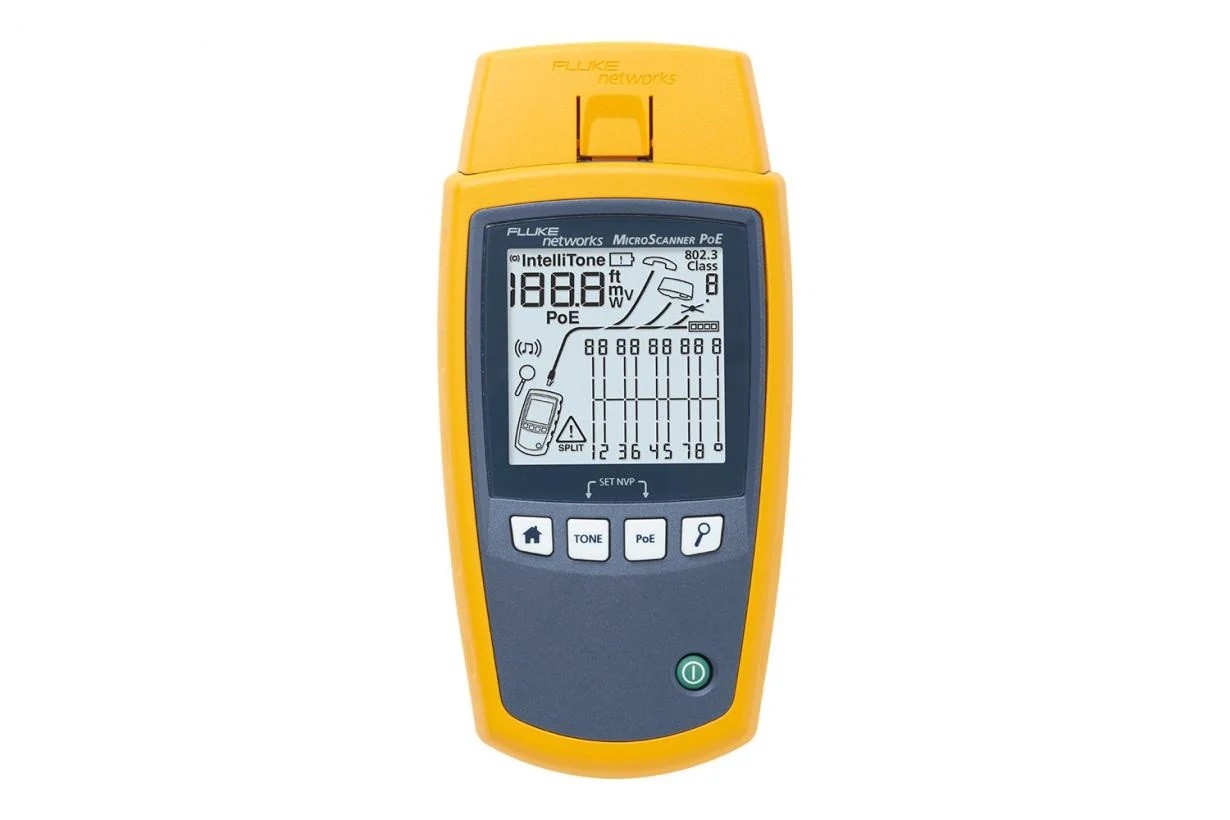 Fluke MicroScanner PoE Tester PoE Blu, Giallo - Fluke MicroScanner