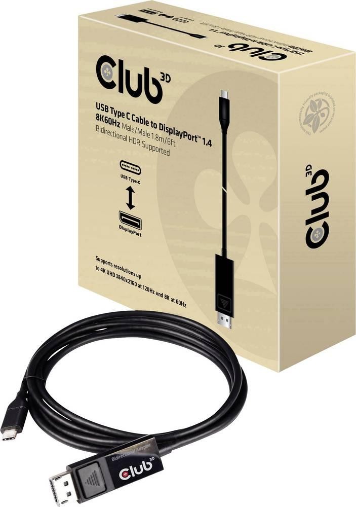 Club3D CAC-155 USB-C / DisplayPort Adapterkabel USB-C Stecker,